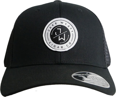 Black FLEXFIT 110® MESH CAP - White Embroidered Patch