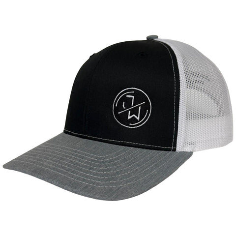 Richardson 112 | TRUCKER - Black/White/Heather Grey