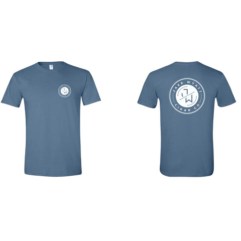 Jake Wyatt Cigar Co. T-Shirt - Indigo Blue SM/LG Logo