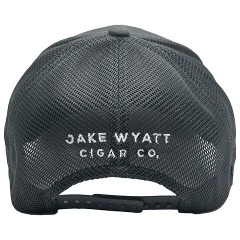 Charcoal FLEXFIT 110® MESH CAP - Tan Leather Patch