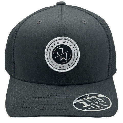 Charcoal FLEXFIT 110® MESH CAP - White Embroidered Patch